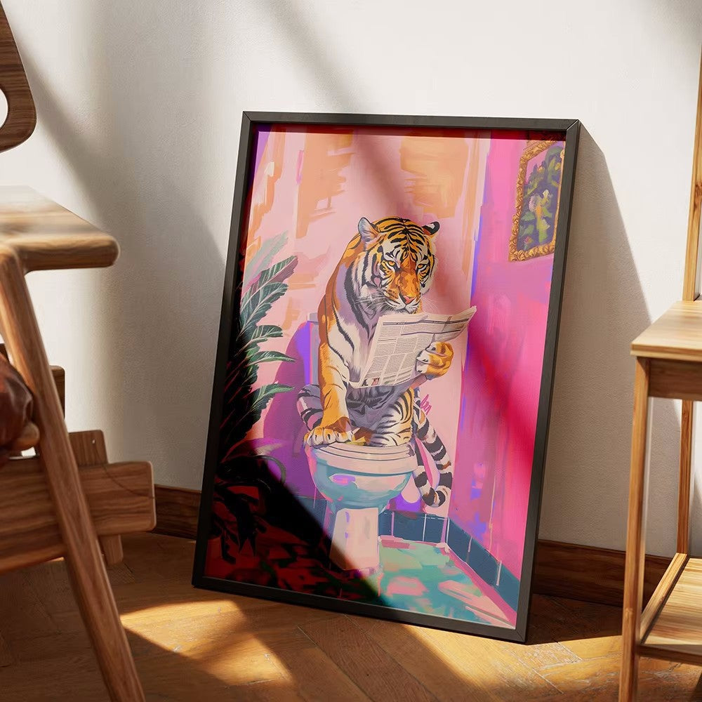 Tiger on Toilet Poster