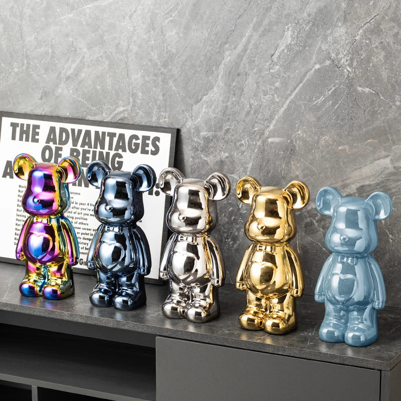 Love Bear Decoration Ceramic Crafts Wine Cabinet European Style The Little  Cartoon  Statue Kawaii Cartoon Figure Office Book Shelf Ornament Home Decorations 400% Bears Figurines