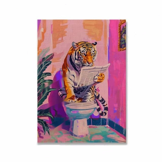 Tiger on Toilet Poster