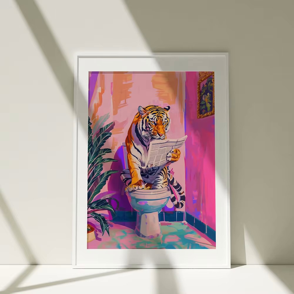 Tiger on Toilet Poster