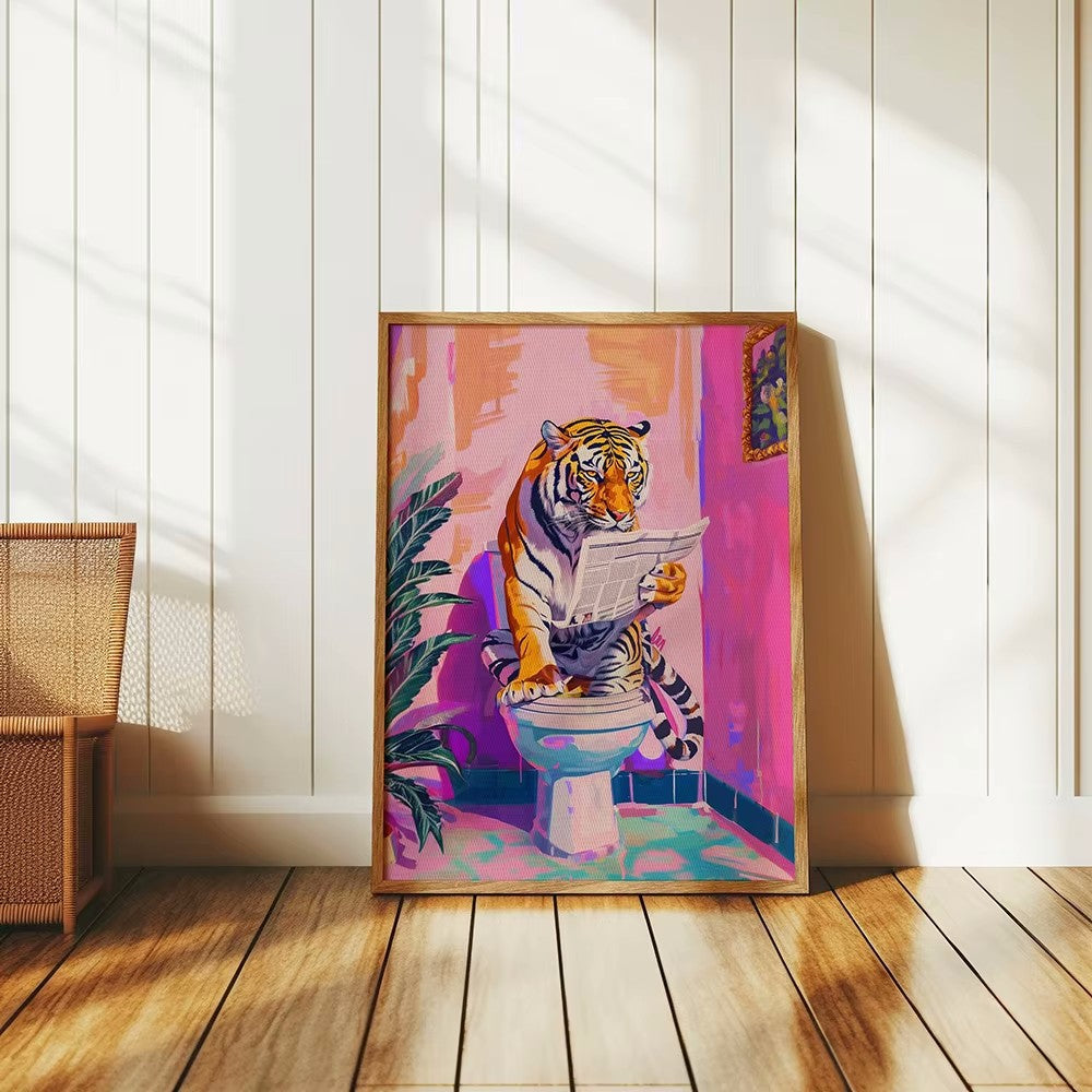 Tiger on Toilet Poster