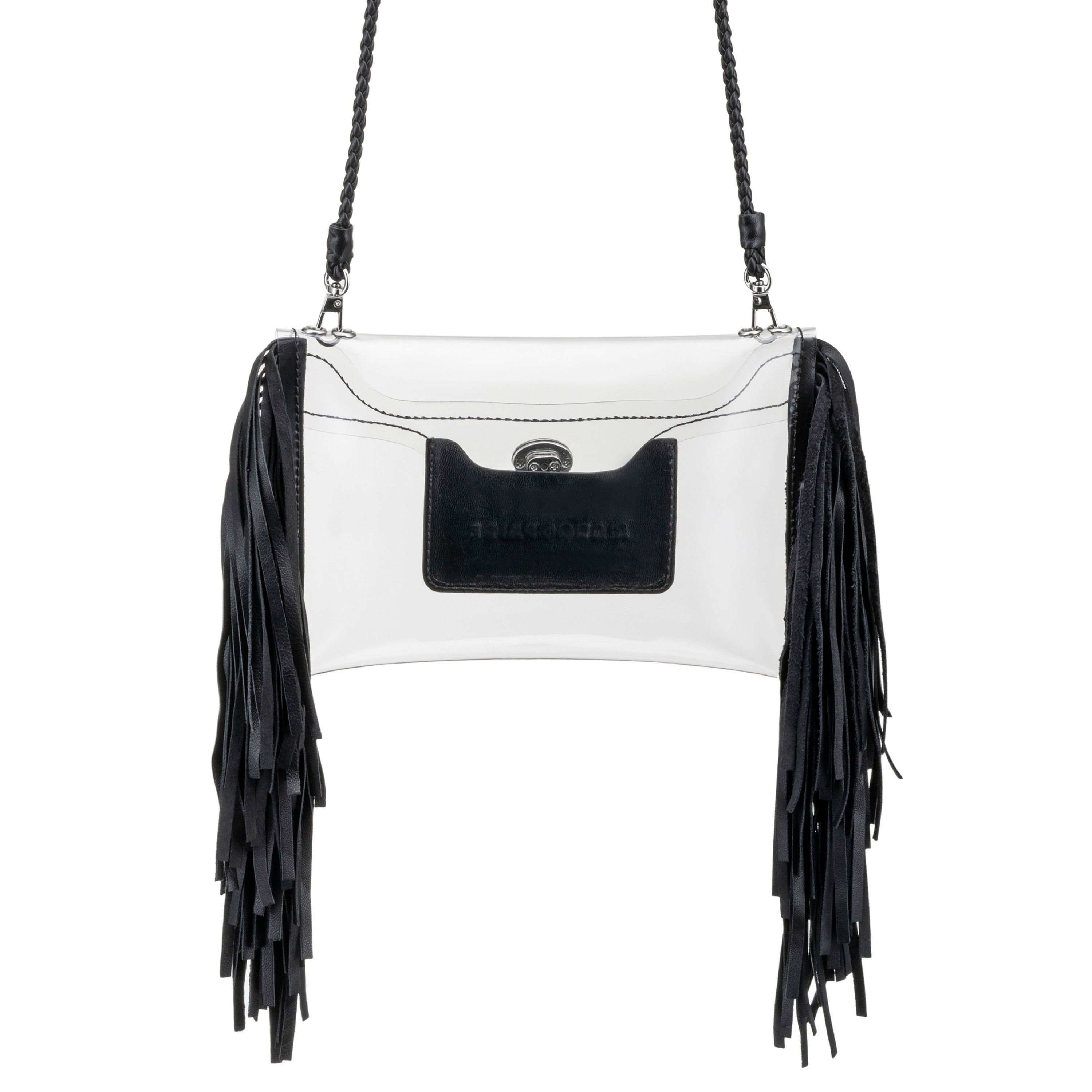 CLEAR FRINGE CROSSBODY